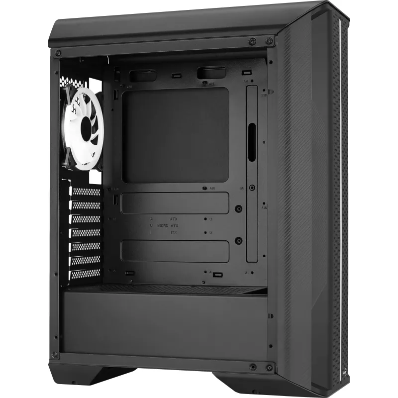 Aerocool Splinter Duo-G-BK-v1 ATX Mid Tower skriňa, tvrdené sklo, čierna