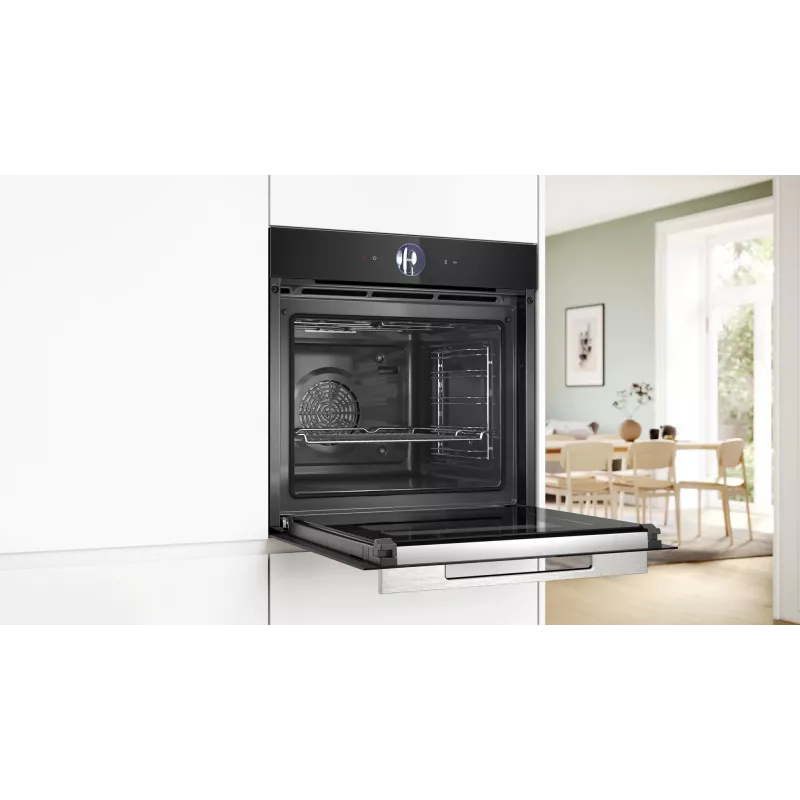 Bosch Serie 8 HRG7764B1 vstavaná rúra, 60 cm, 71 l, A+, para, AirFry, pyrolýza, Home Connect, čierna