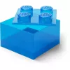 Úložná krabica Room Copenhagen LEGO Storage Brick 4 Top Lid Glitter — modrá/priehľadná