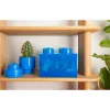 Úložná krabica Room Copenhagen LEGO Storage Brick 4 Top Lid Glitter — modrá/priehľadná
