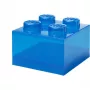 Úložná krabica Room Copenhagen LEGO Storage Brick 4 Top Lid Glitter — modrá/priehľadná