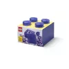 Úložná krabica Room Copenhagen LEGO Storage Brick 4 Top Lid Glitter — fialová/transparentná
