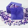 Úložná krabica Room Copenhagen LEGO Storage Brick 4 Top Lid Glitter — fialová/transparentná