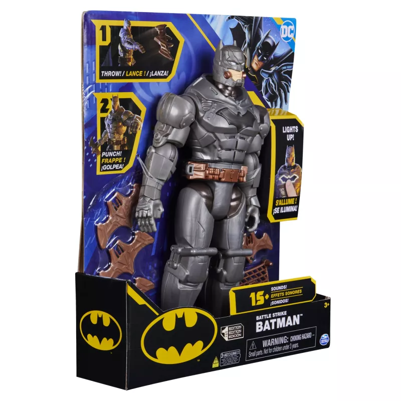 Spin Master Batman 30 cm Deluxe akčná figúrka s funkciou úderu a hodu, 5 doplnkov, svetelné a zvukové efekty, od 4 rokov
