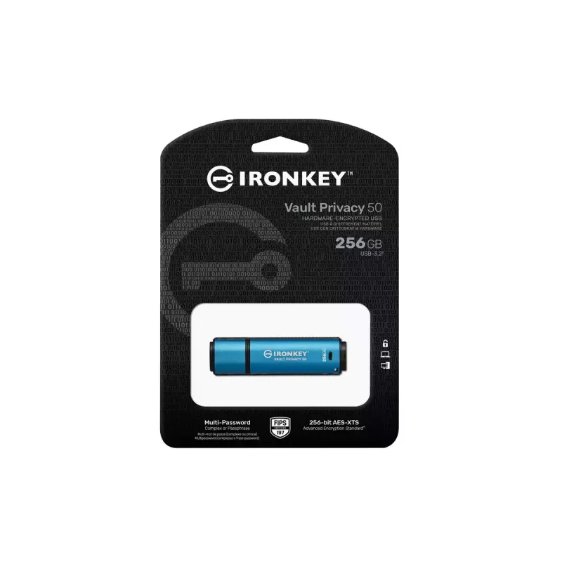USB flash disk Kingston 256GB USB Type-A IronKey Vault Privacy 50