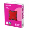 Externý SSD ADATA SD620 512 GB, USB 3.2 Gen 2 Micro-USB B, červená, silikónové puzdro