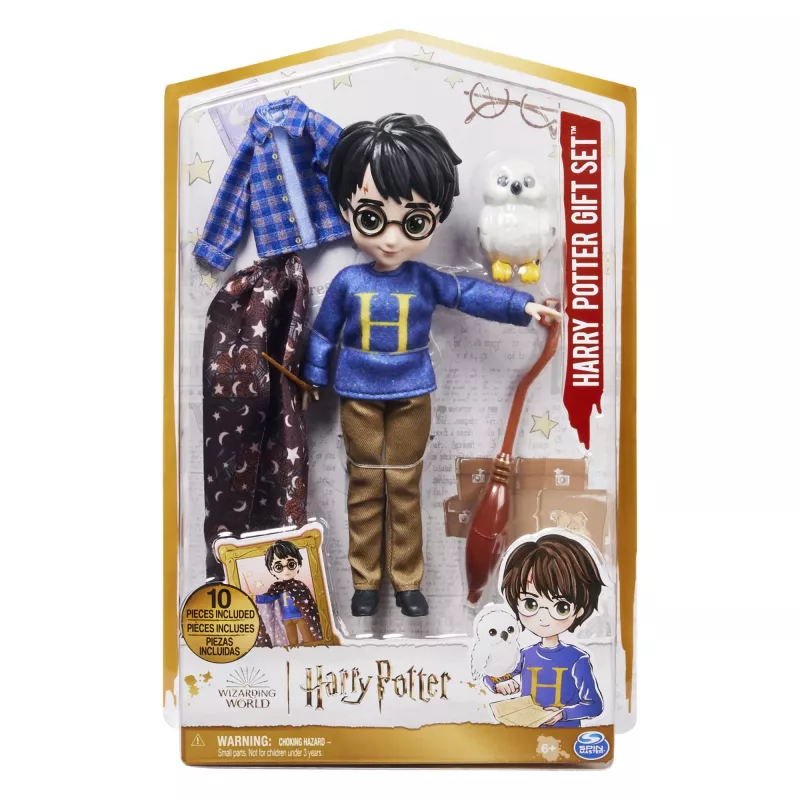 Wizarding World Harry Potter, 8-palcová sada bábik Harry Potter s maskovacím plášťom a 5 doplnkami pre bábiky, detská hračka od 6 rokov
