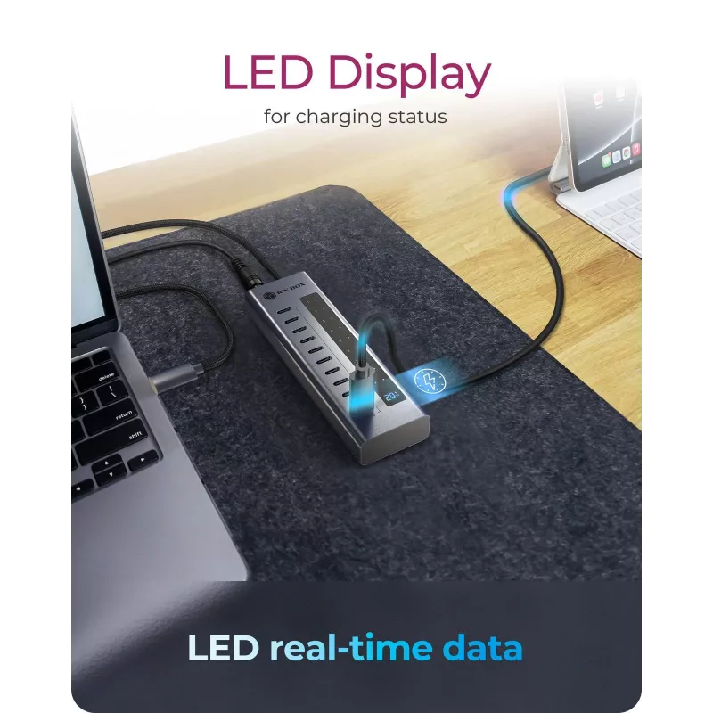 USB hub icybox IB-HUB1450-C31 — 10 portov, USB 3.2