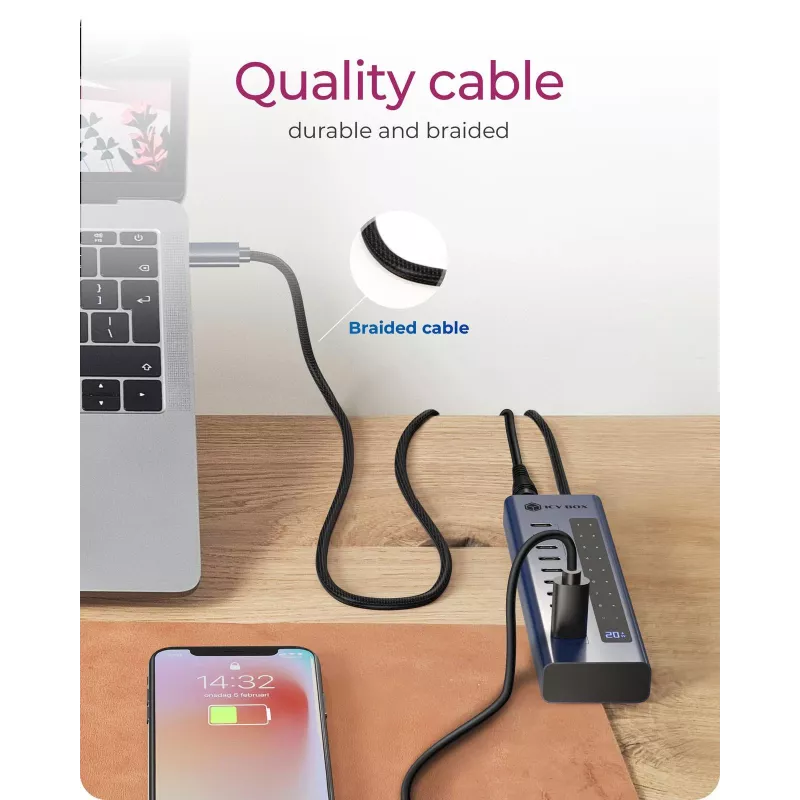 USB hub icybox IB-HUB1450-C31 — 10 portov, USB 3.2