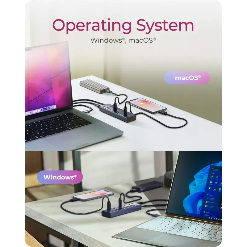USB hub icybox IB-HUB1450-C31 — 10 portov, USB 3.2