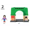 BRIO World 33649 Hlavná stanica s automatom na lístky, Zelená/Sivá