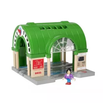 BRIO World 33649 hlavná stanica s automatom na lístky, zelená/sivá