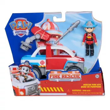 Hračkárske vozidlo Spin Master Paw Patrol hasičské auto Ryders záchranárske vozidlo s odpaľovačom dronov a figúrkou Ryder