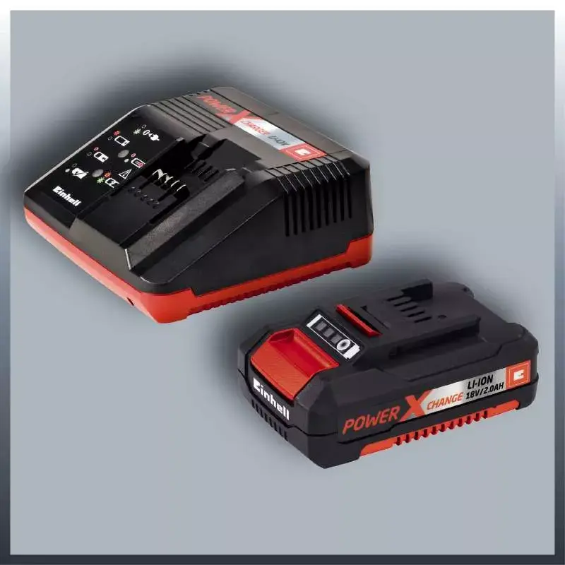 Einhell GE-CH 1846 Li Kit akumulátorové nožnice na živý plot, 18 V, lítium-iónový akumulátor 2,0 Ah, dvojitý nôž, dĺžka rezu 52 cm, červené/čierne