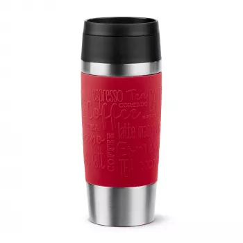 Cestovný hrnček EMSA Travel Mug Classic N2020400 360 ml čierny, červený, nerez