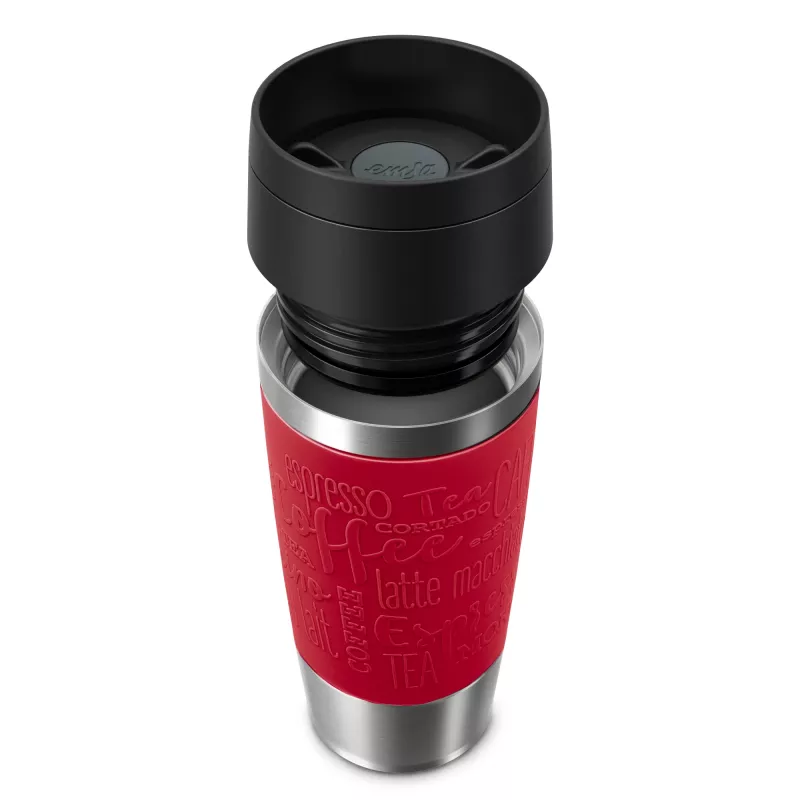 Cestovný hrnček EMSA Travel Mug Classic N2020400 360 ml čierny, červený, nerez