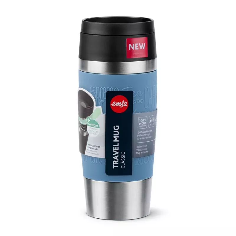 Cestovný hrnček EMSA Travel Mug Classic 360 ml modrý nerez