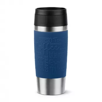 Cestovný hrnček EMSA Travel Mug Classic N2020300 360 ml čierny, modrý, nerez