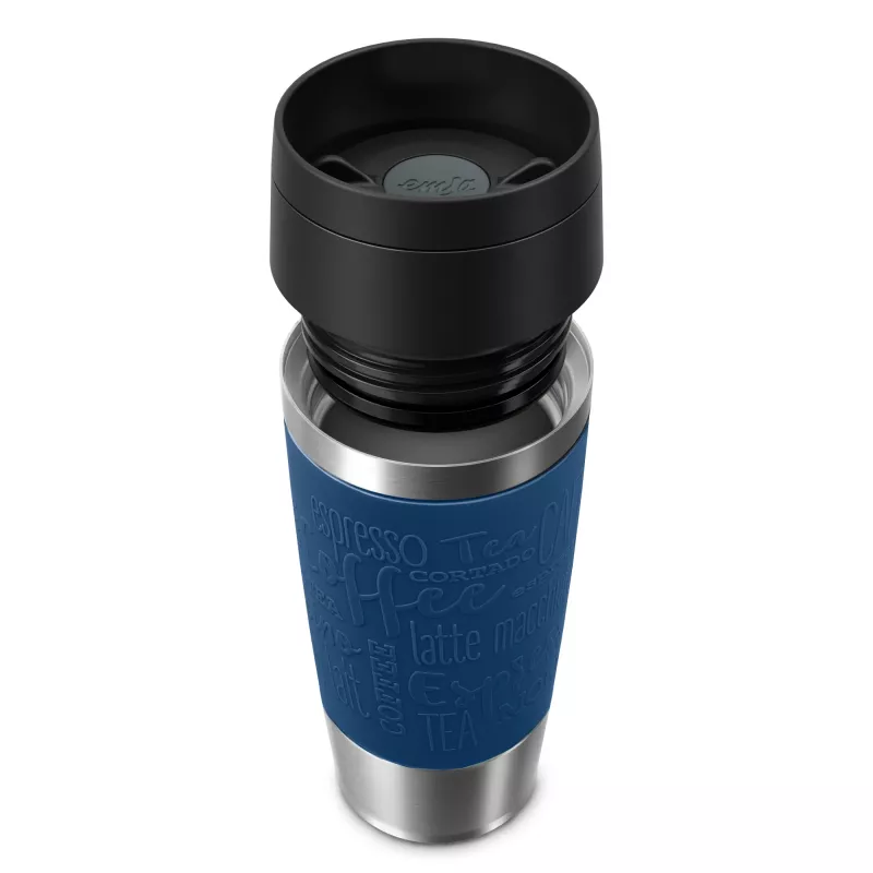 Cestovný hrnček EMSA Travel Mug Classic N2020300 360 ml čierny, modrý, nerez