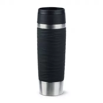 EMSA Travel Mug Waves Grande 500 ml čierna, nehrdzavejúca oceľ