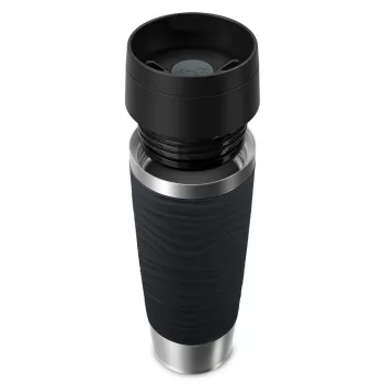 EMSA Travel Mug Waves Grande 500 ml čierna, nehrdzavejúca oceľ
