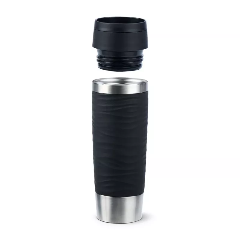 EMSA Travel Mug Waves Grande 500 ml čierna, nehrdzavejúca oceľ