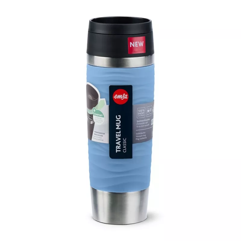 EMSA Travel Mug Waves Grande 500 ml modrá, nehrdzavejúca oceľ