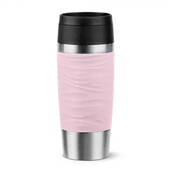 EMSA Travel Mug Waves 360 ml ružová nehrdzavejúca oceľ cestovný hrnček