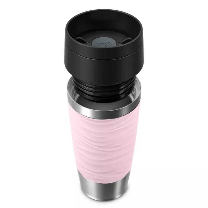 EMSA Travel Mug Waves 360 ml ružová nehrdzavejúca oceľ cestovný hrnček