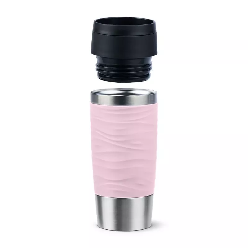 EMSA Travel Mug Waves 360 ml ružová nehrdzavejúca oceľ cestovný hrnček