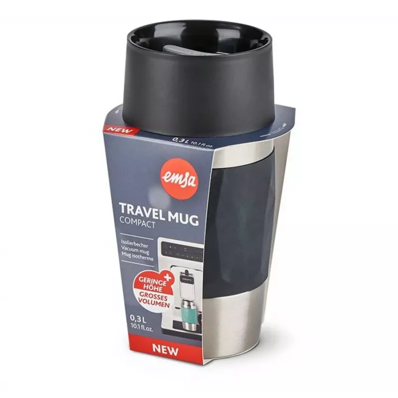 Termohrnček EMSA N21601 0,3 l, čierny, nehrdzavejúca oceľ