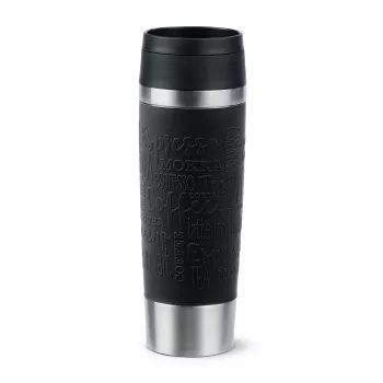 EMSA Travel Mug Classic N2022000 cestovný hrnček 500 ml čierna, nehrdzavejúca oceľ nehrdzavejúca oceľ