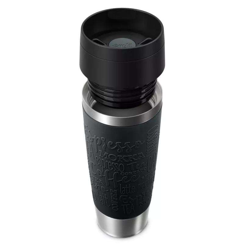 EMSA Travel Mug Classic N2022000 cestovný hrnček 500 ml čierna, nehrdzavejúca oceľ nehrdzavejúca oceľ
