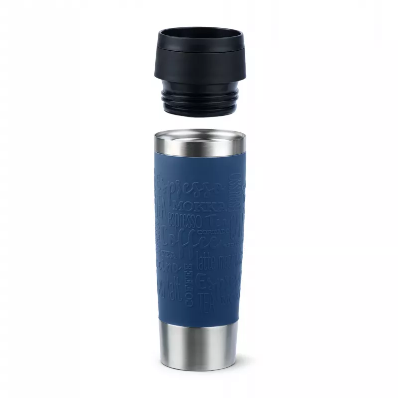 EMSA Travel Mug Classic N2022100 cestovný hrnček 500 ml čierna, modrá, nehrdzavejúca oceľ nehrdzavejúca oceľ