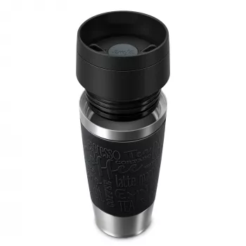 EMSA Travel Mug Classic N2020200 cestovný hrnček 360 ml čierna, nehrdzavejúca oceľ nehrdzavejúca oceľ