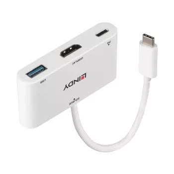 Lindy USB 3.2 Type-C na HDMI konvertor s USB Type-A portom a Power Delivery