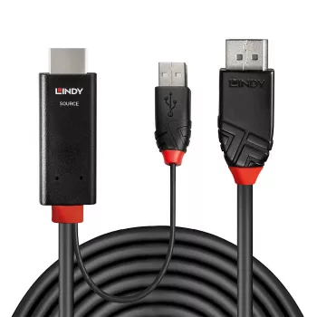 Lindy 1 m kábel HDMI na DisplayPort HDMI USB Type-A DisplayPort