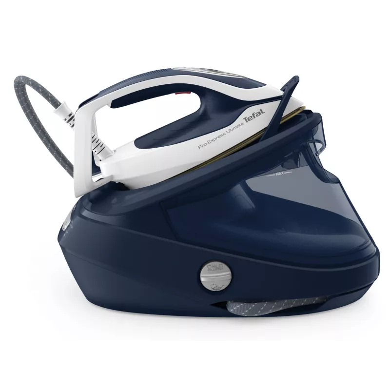 Tefal Pro Express Ultimate II GV9720 naparovacia žehlička s generátorom pary, 3000 W, 1,2 l, žehliaca plocha Durilium Airglide Autoclean Ultra Thin, modrá/biela