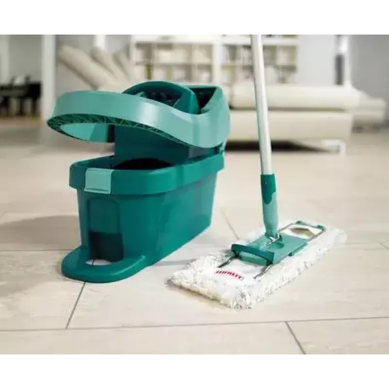 Vedro s mopovacím systémom Leifheit 55076 — ergonomický lis, veľký objem, zelená