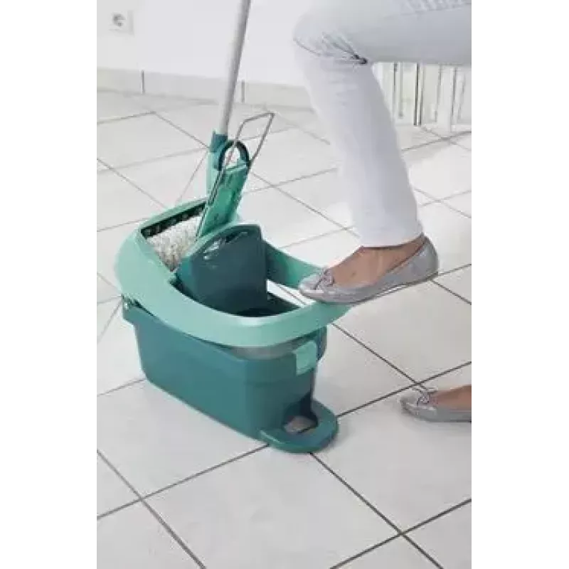Vedro s mopovacím systémom Leifheit 55076 — ergonomický lis, veľký objem, zelená