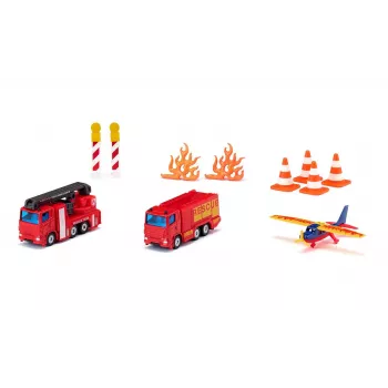 Siku darčeková sada hasiči, hasičské auto, 3 rok(y), kov, plast, čierna, oranžová, červená, biela