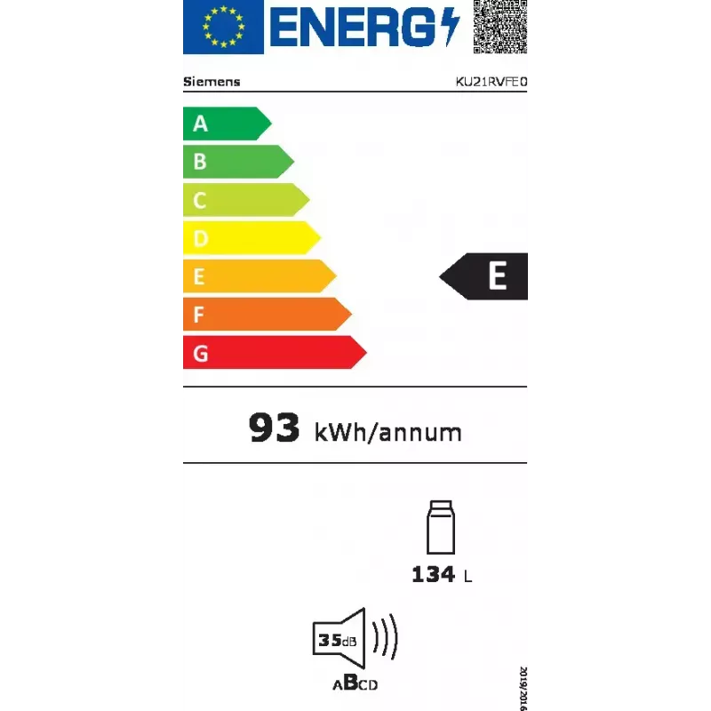 Siemens iQ300 KU21RVFE0 chladnička vstavaná 134 L