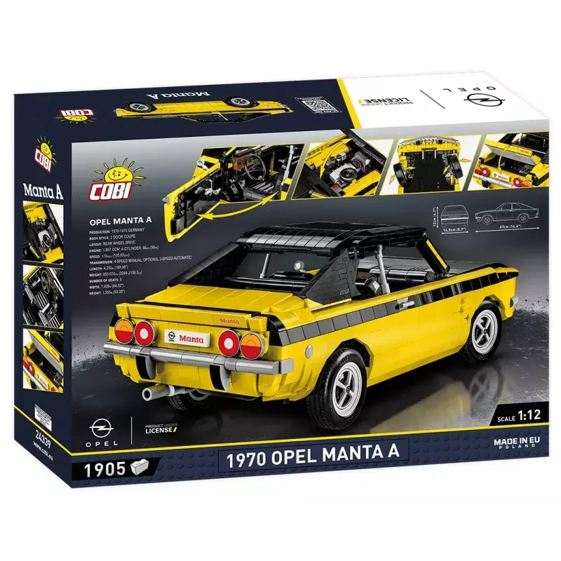 Stavebnica Cobi Opel Manta A 1970 model v mierke 1:12, sada kociek