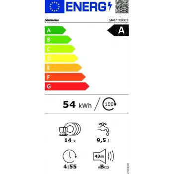 Siemens iQ700 SN87TX00CE umývačka riadu plne integrovaná 14 súprav riadu