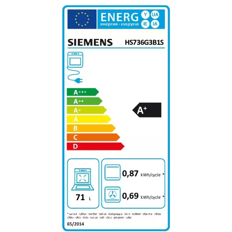 Siemens HS736G3B1 rúra na pečenie 71 L čierna, nerez