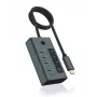 ICY BOX IB-HUB1454-C31 USB 3.2 Gen 1 (3.1 Gen 1) Type-C 10000 Mbit/s modrý, sivý