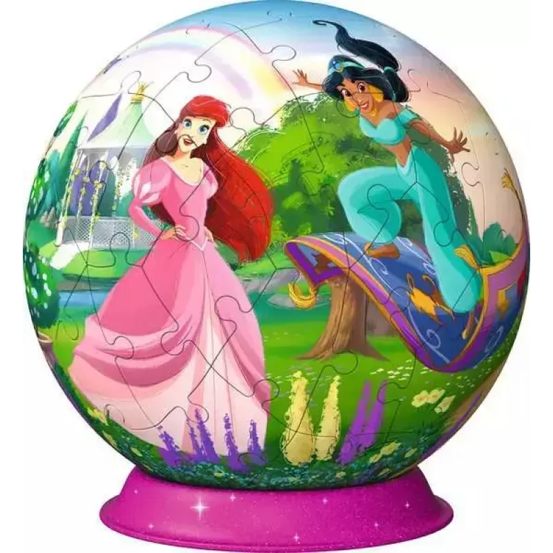 3D puzzle guľa Ravensburger Disney Princess – 72 dielov, sférické puzzle