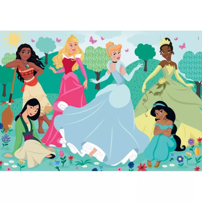 Puzzle Clementoni Supercolor Disney Princess – 104 dielov, šírka 485 mm, vek 4–6