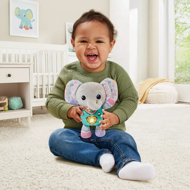 Hracia figúrka VTech Melody Elephant 80-566704 – vzdelávacia zvuková hračka s farebným dizajnom