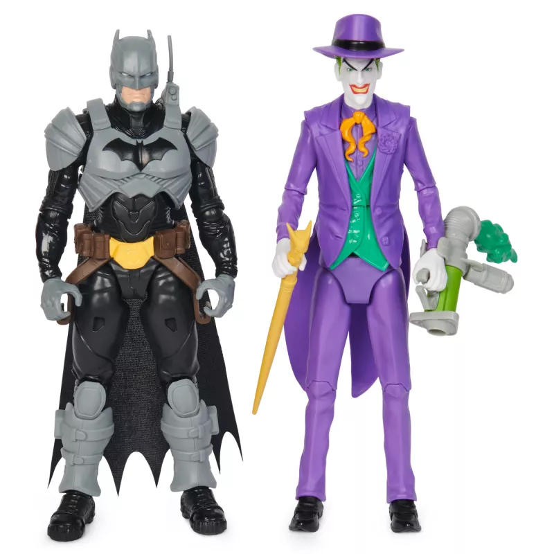 DC Comics, Batman Adventures, Batman vs The Joker sada akčných figúrok, 2 figúrky, 12 dielov výzbroje, 30,5-cm superhrdinská hračka pre chlapcov a dievčatá